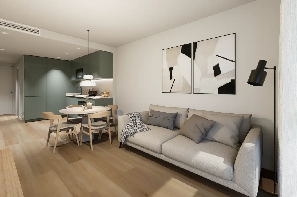 Salón comedor de una vivienda de La Noria Homes